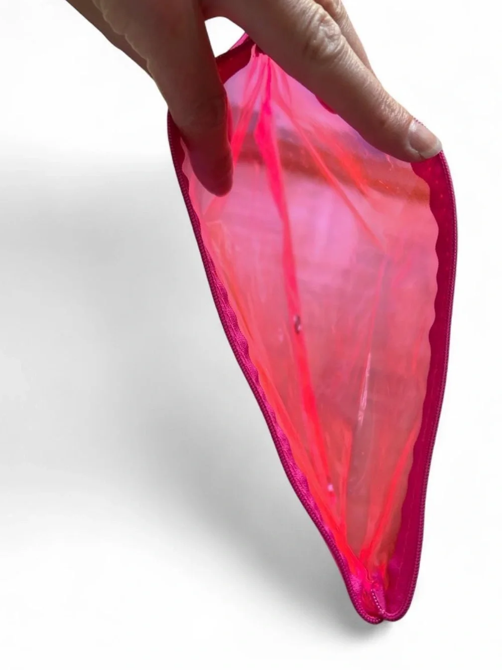 Hot Pink Clear Vinyl Zipper Pouch